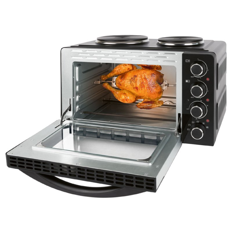 CLATRONIC unité de cuisine KK 3786, 2 plaques de cuisson, 28 litres espace cuisson, noir
